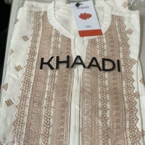 Khaadi white/Beige Embroidered Kurta/Shirt
